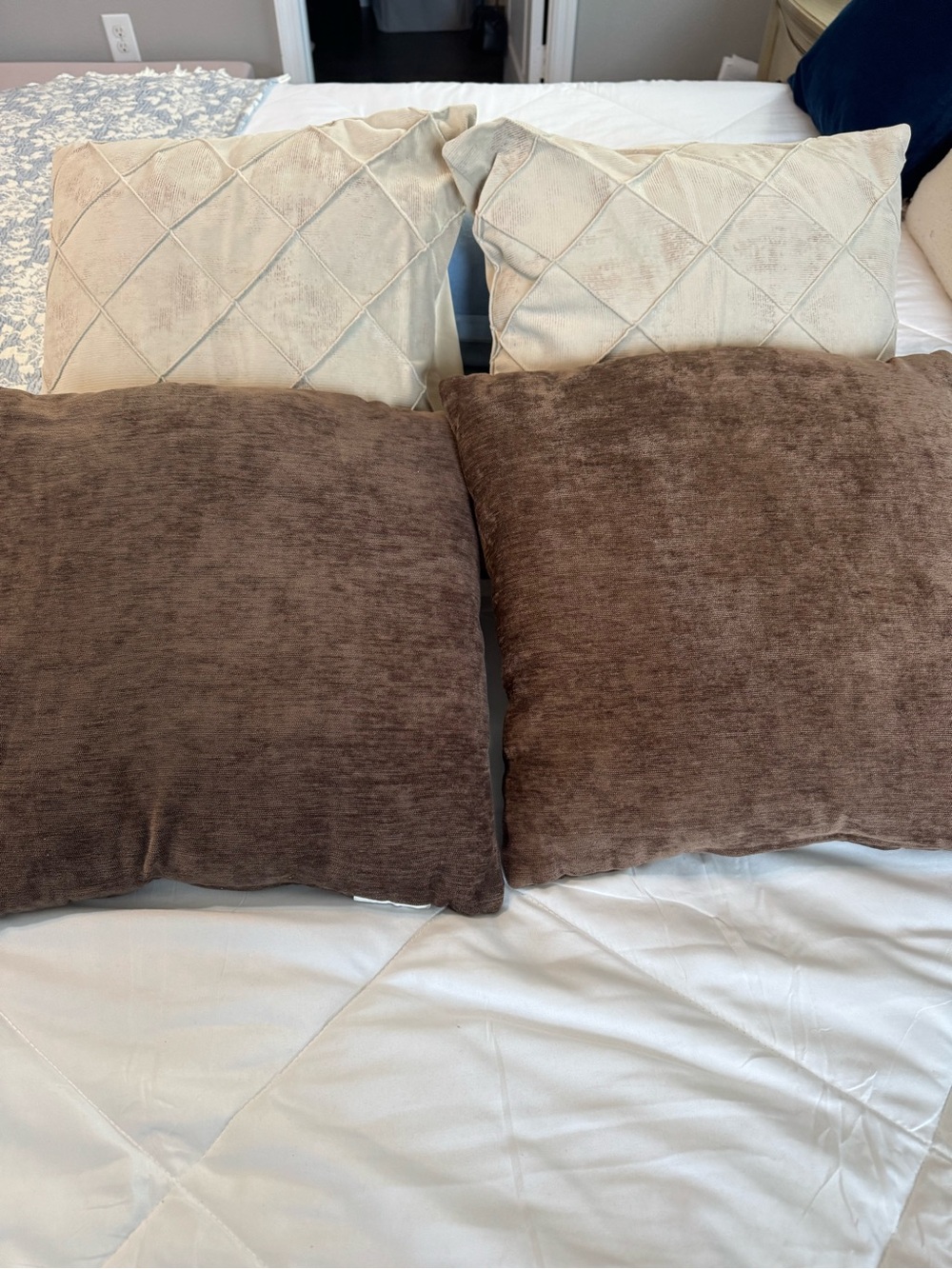 Plush Brown Velvet Decorative Pillow Pair - Home Bedding